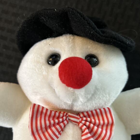 Vintage Frosty The Snowman Plush Red Nose bowtie & Hat Sings Noteworthy Bears - Picture 2 of 6
